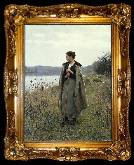 framed  Daniel Ridgeway Knight Shepherdess of Rolleboise, ta009-2